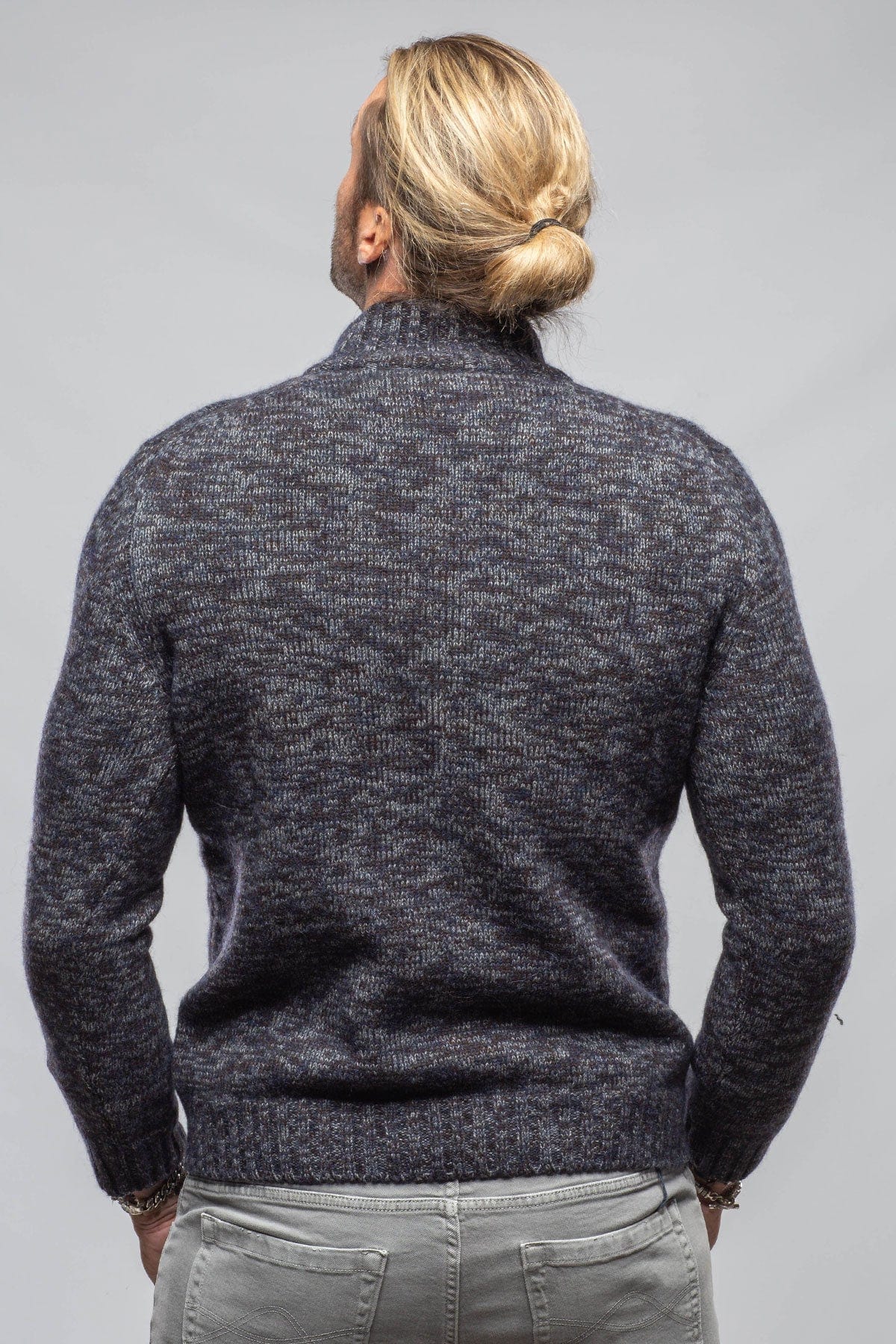 1/4 Zip Cashmere Alpaca Sweater In Black - AXEL'S