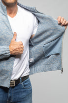 Settefili Cashmere Atwood Full Zip Sweater In Denim Mens - Sweaters