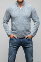 Settefili Cashmere Atwood Full Zip Sweater In Denim Mens - Sweaters