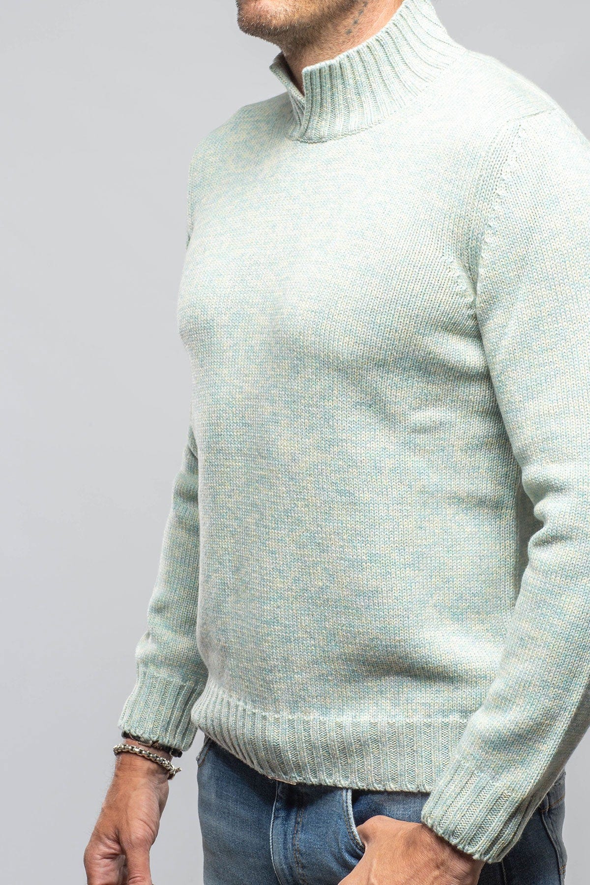 Aurelio Cashmere Sweater In Mint - AXEL'S