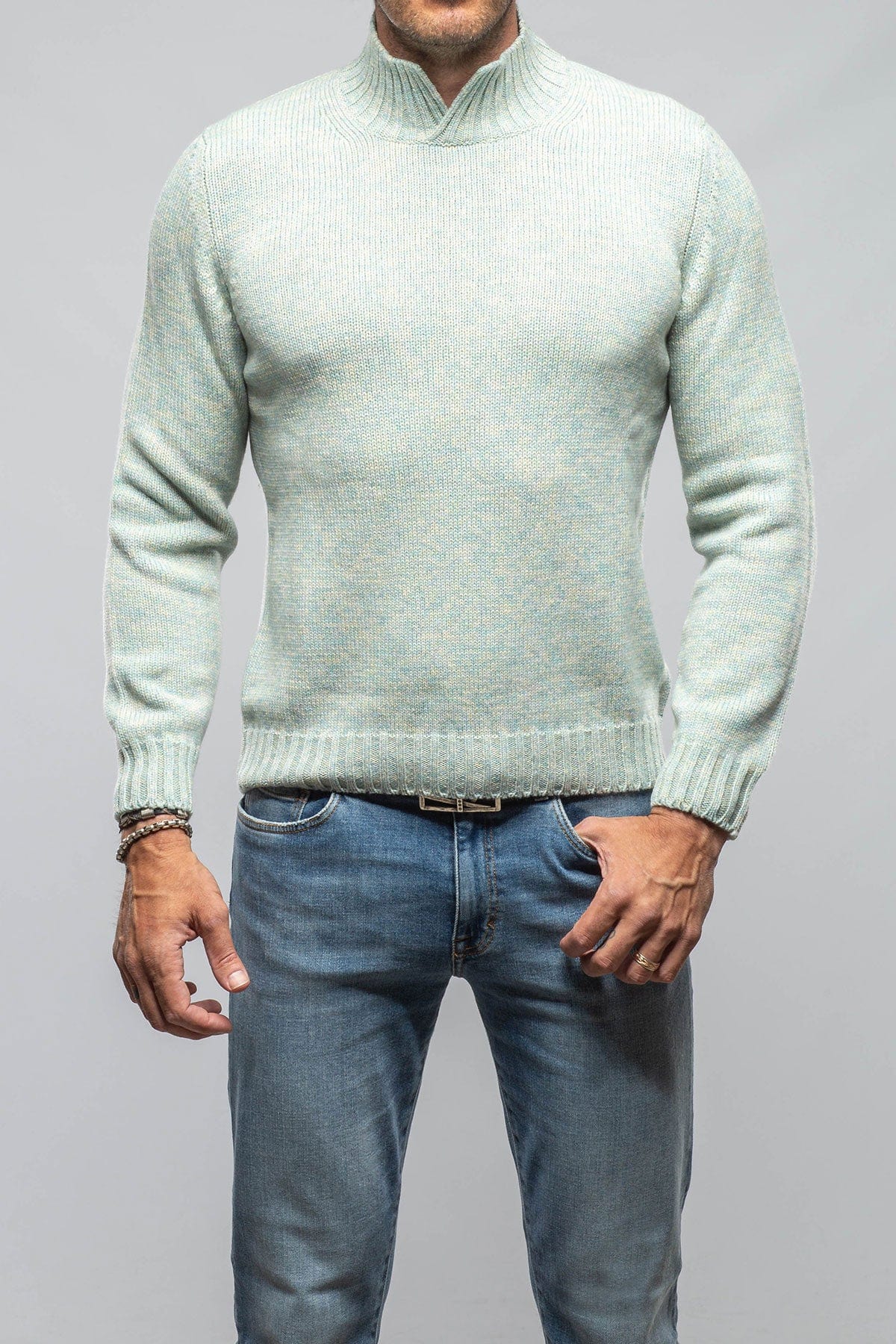 Aurelio Cashmere Sweater In Mint - AXEL'S
