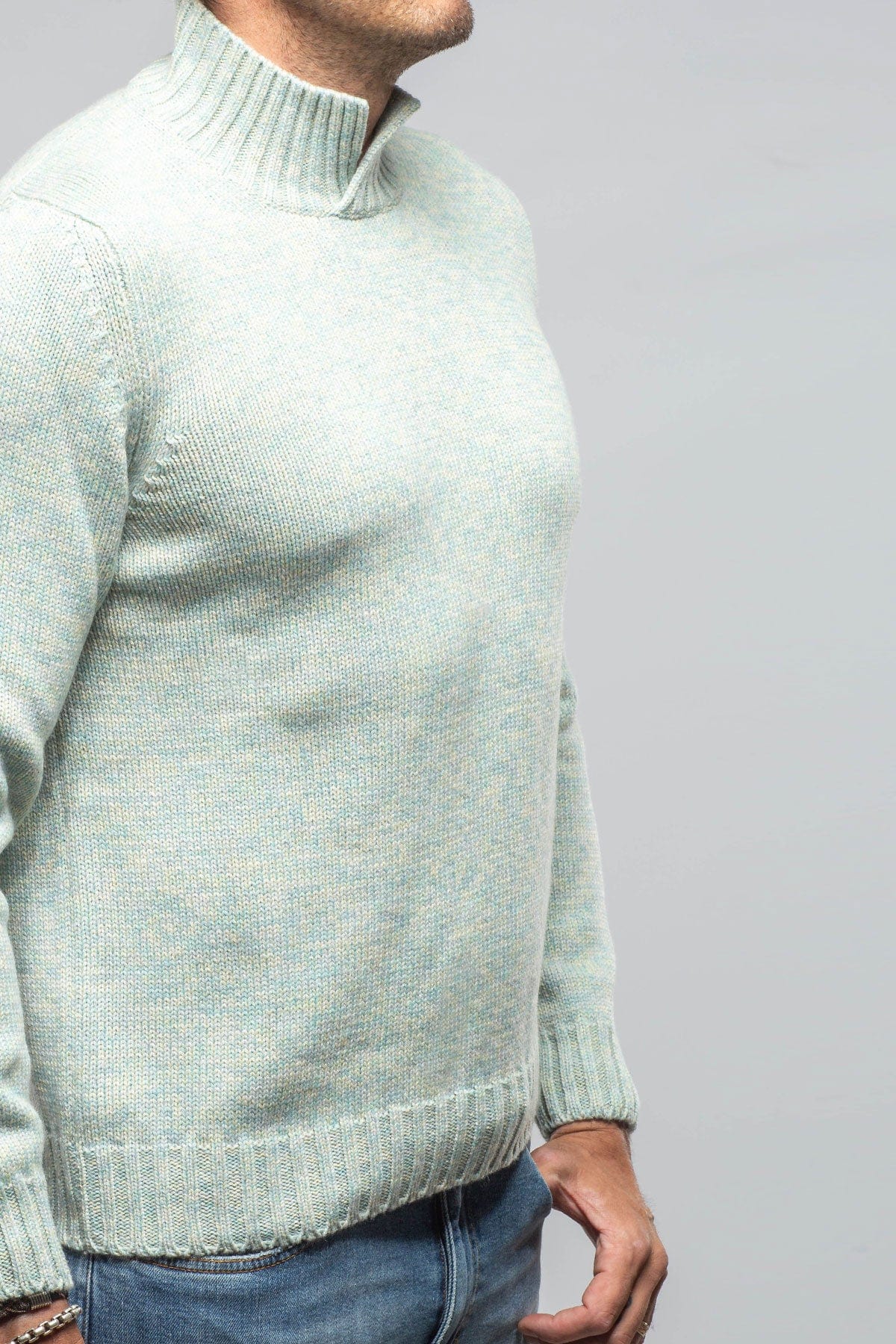 Aurelio Cashmere Sweater In Mint - AXEL'S