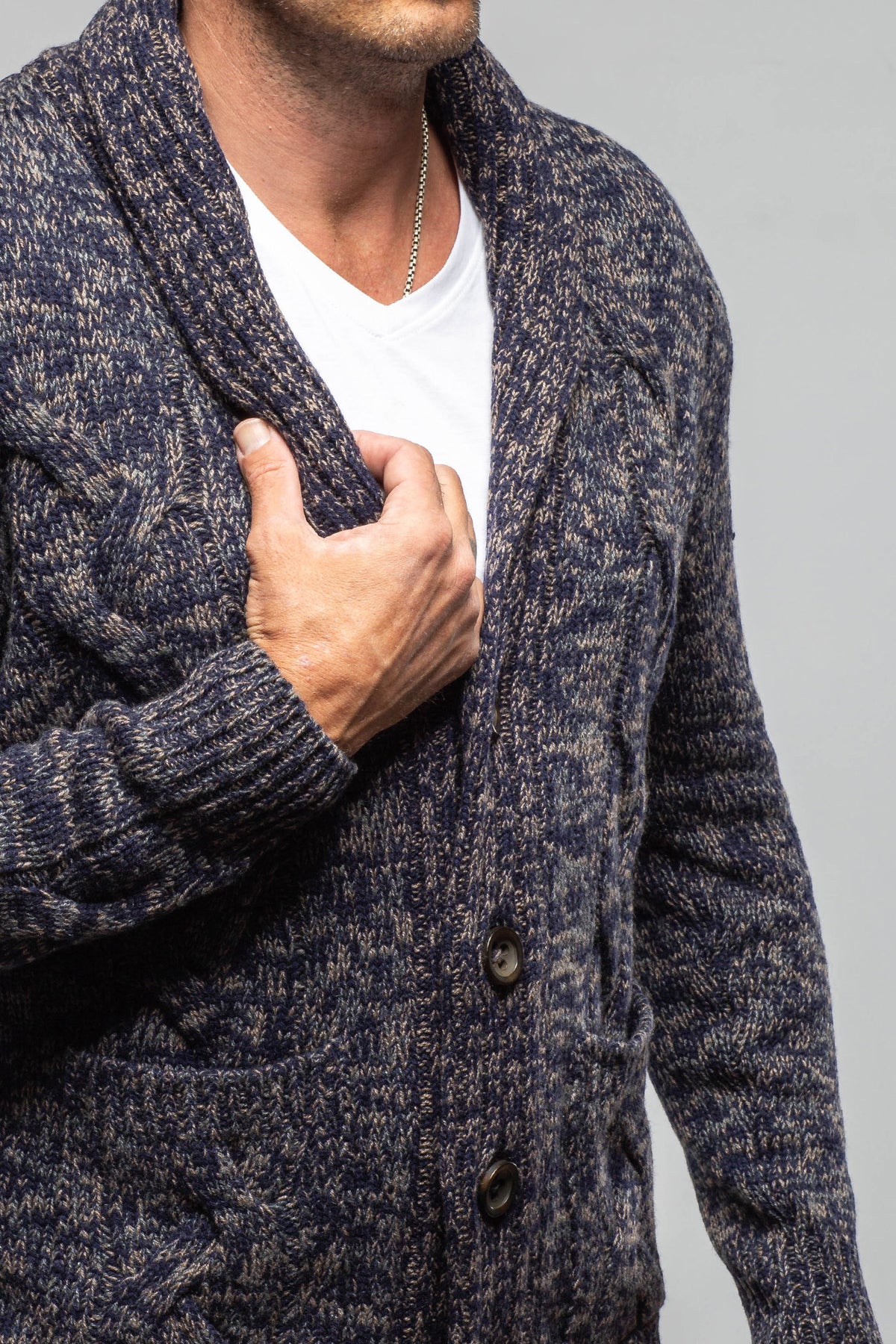 Settefili Cashmere Calder 6-Ply Baby Cashmere Cardigan In Navy Mens - Sweaters