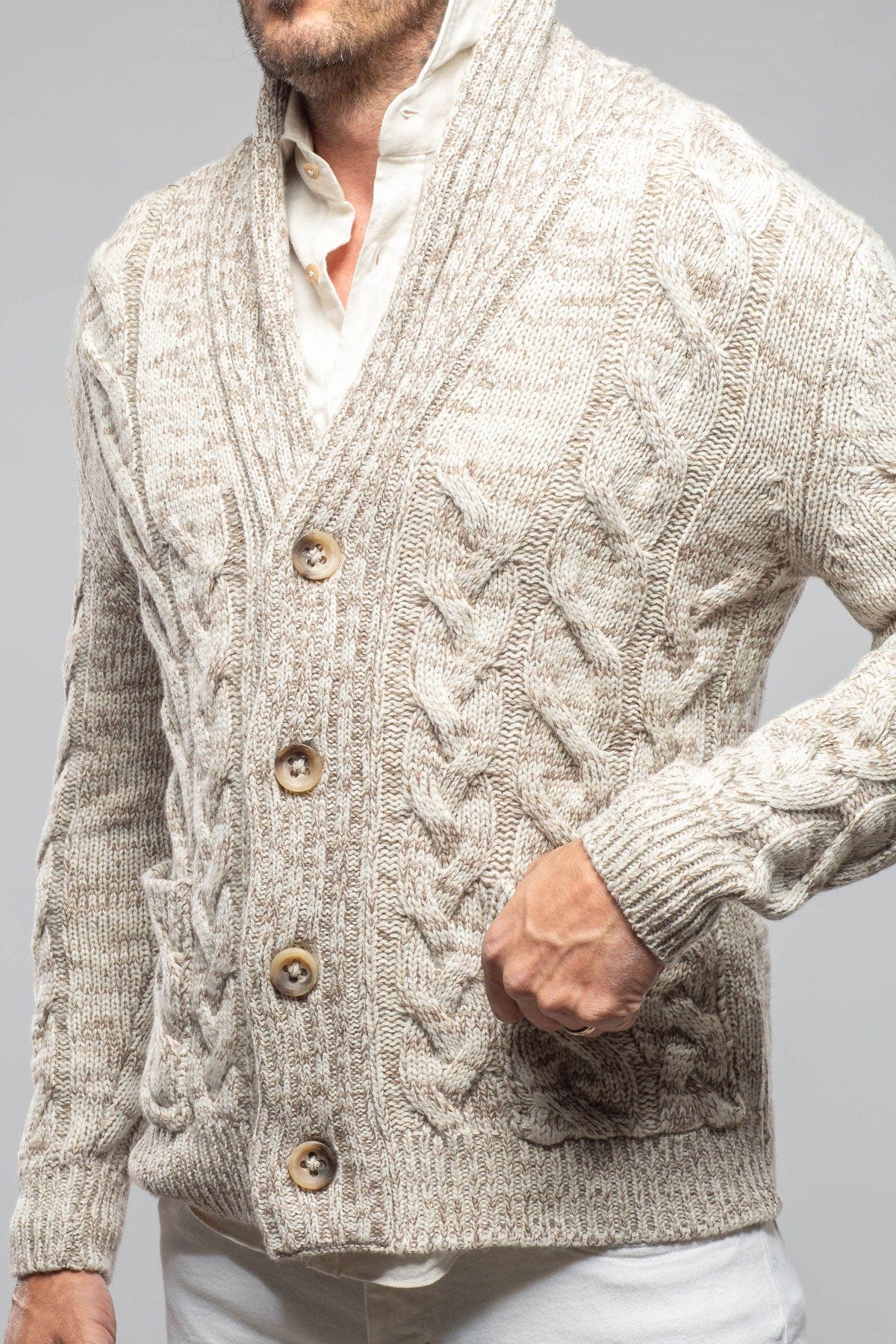 Settefili Cashmere Calder 6-Ply Baby Cashmere Cardigan Mens - Sweaters