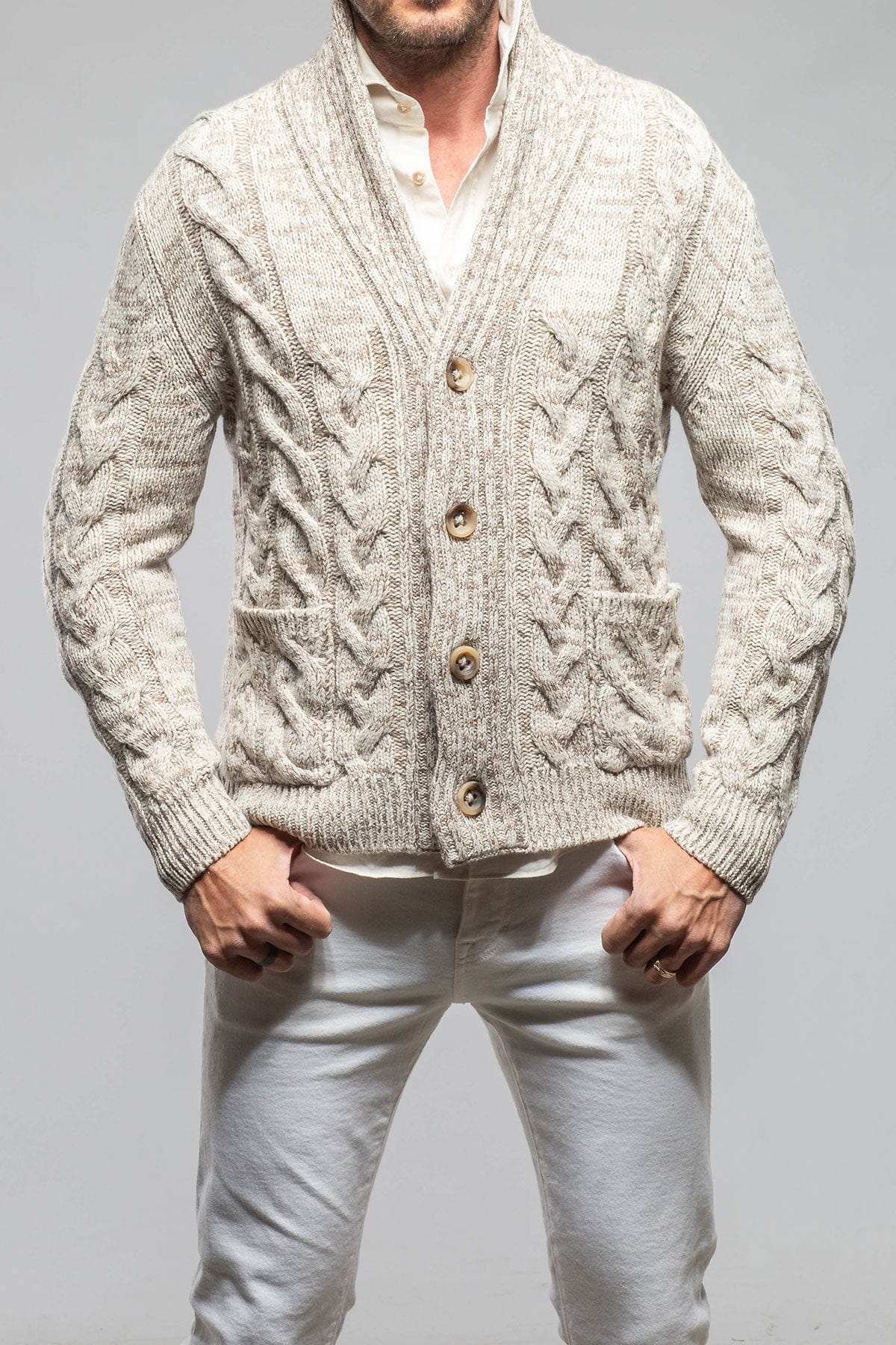 Settefili Cashmere Calder 6-Ply Baby Cashmere Cardigan Mens - Sweaters