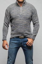 Settefili Cashmere Courier Cashmere Quarter Zip In Grey Mix Mens - Sweaters