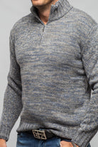 Settefili Cashmere Courier Cashmere Quarter Zip In Grey Mix Mens - Sweaters