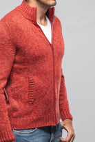 Giuseppe Full Zip Cashmere Sweater In Red - AXEL'S