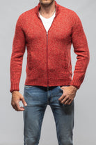 Giuseppe Full Zip Cashmere Sweater In Red - AXEL'S