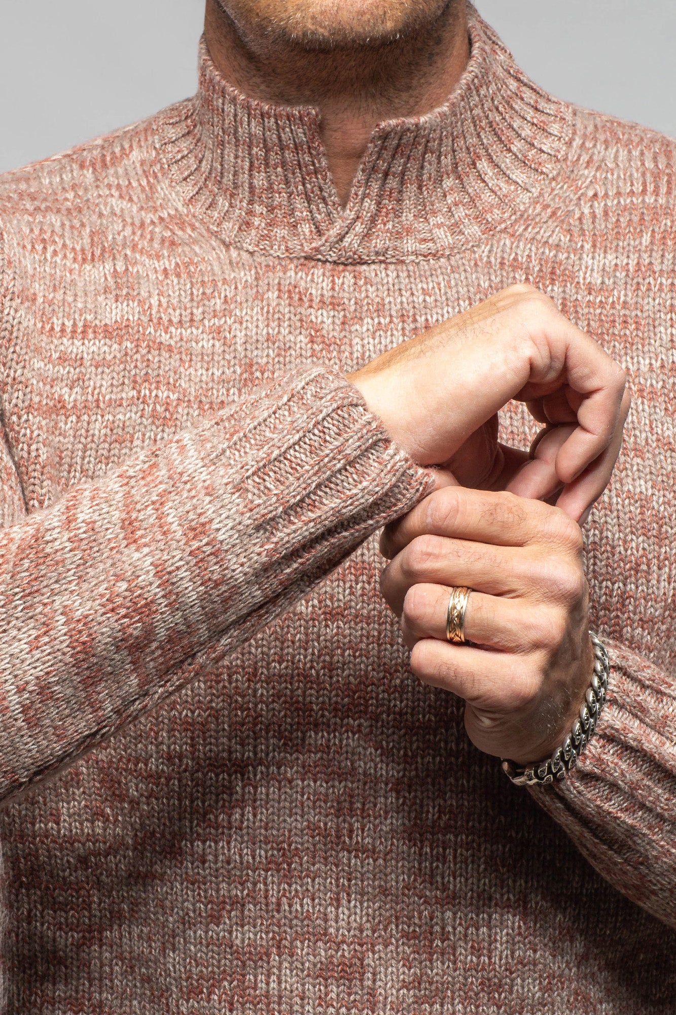 Settefili Cashmere Hawn Cashmere Sweater In Terra Earth Mens - Sweaters