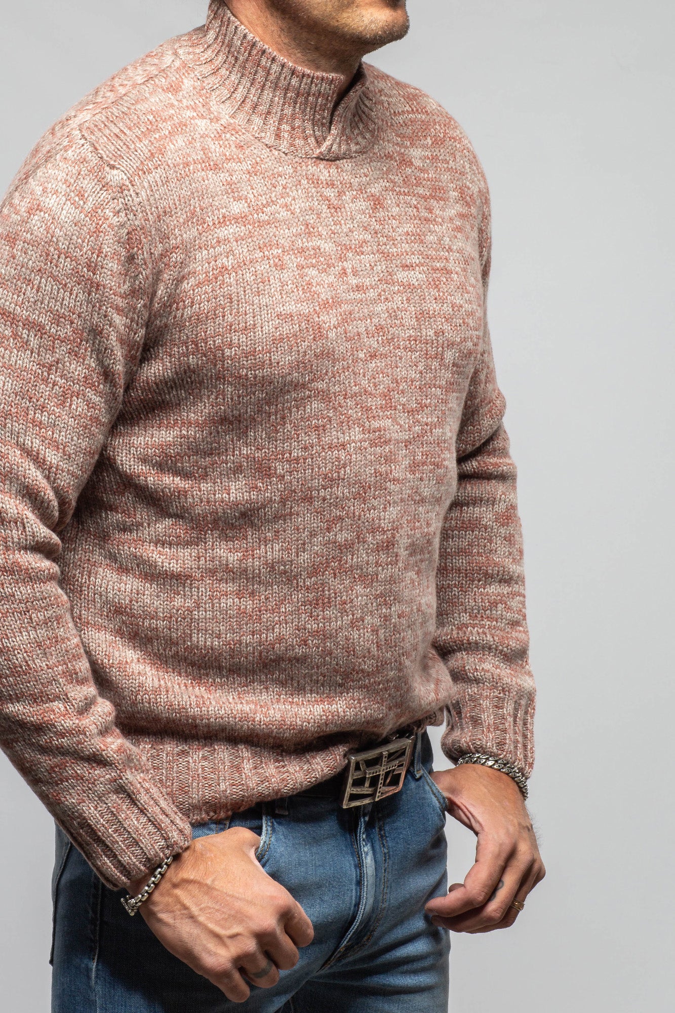 Settefili Cashmere Hawn Cashmere Sweater In Terra Earth Mens - Sweaters