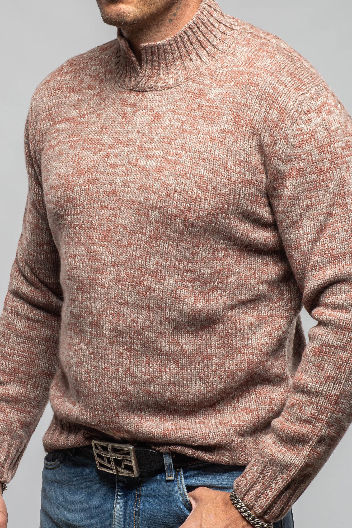 Settefili Cashmere Hawn Cashmere Sweater In Terra Earth Mens - Sweaters