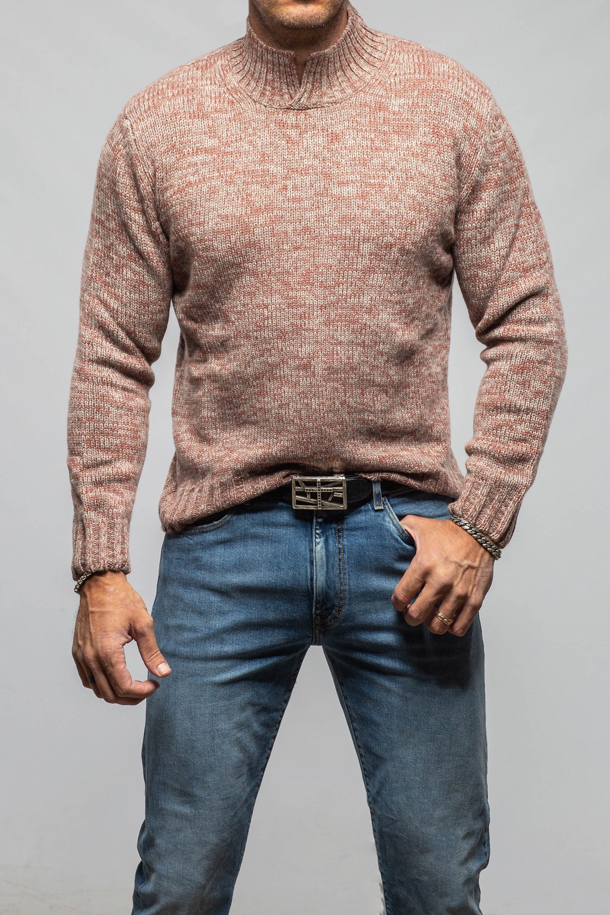 Settefili Cashmere Hawn Cashmere Sweater In Terra Earth Mens - Sweaters