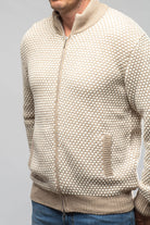 Settefili Cashmere Oscar Full Zip Cashmere Sweater In Sand Mens - Sweaters