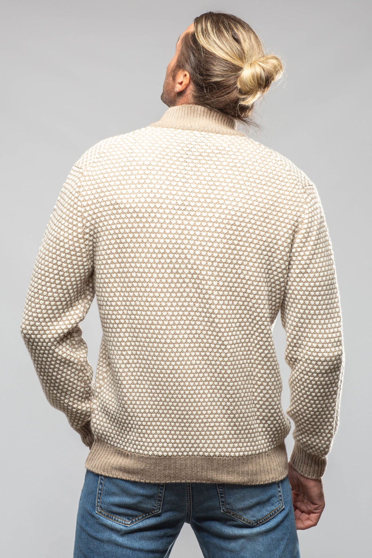Settefili Cashmere Oscar Full Zip Cashmere Sweater In Sand Mens - Sweaters