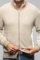 Settefili Cashmere Oscar Full Zip Cashmere Sweater In Sand Mens - Sweaters