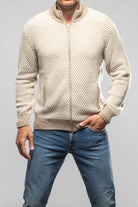 Settefili Cashmere Oscar Full Zip Cashmere Sweater In Sand Mens - Sweaters