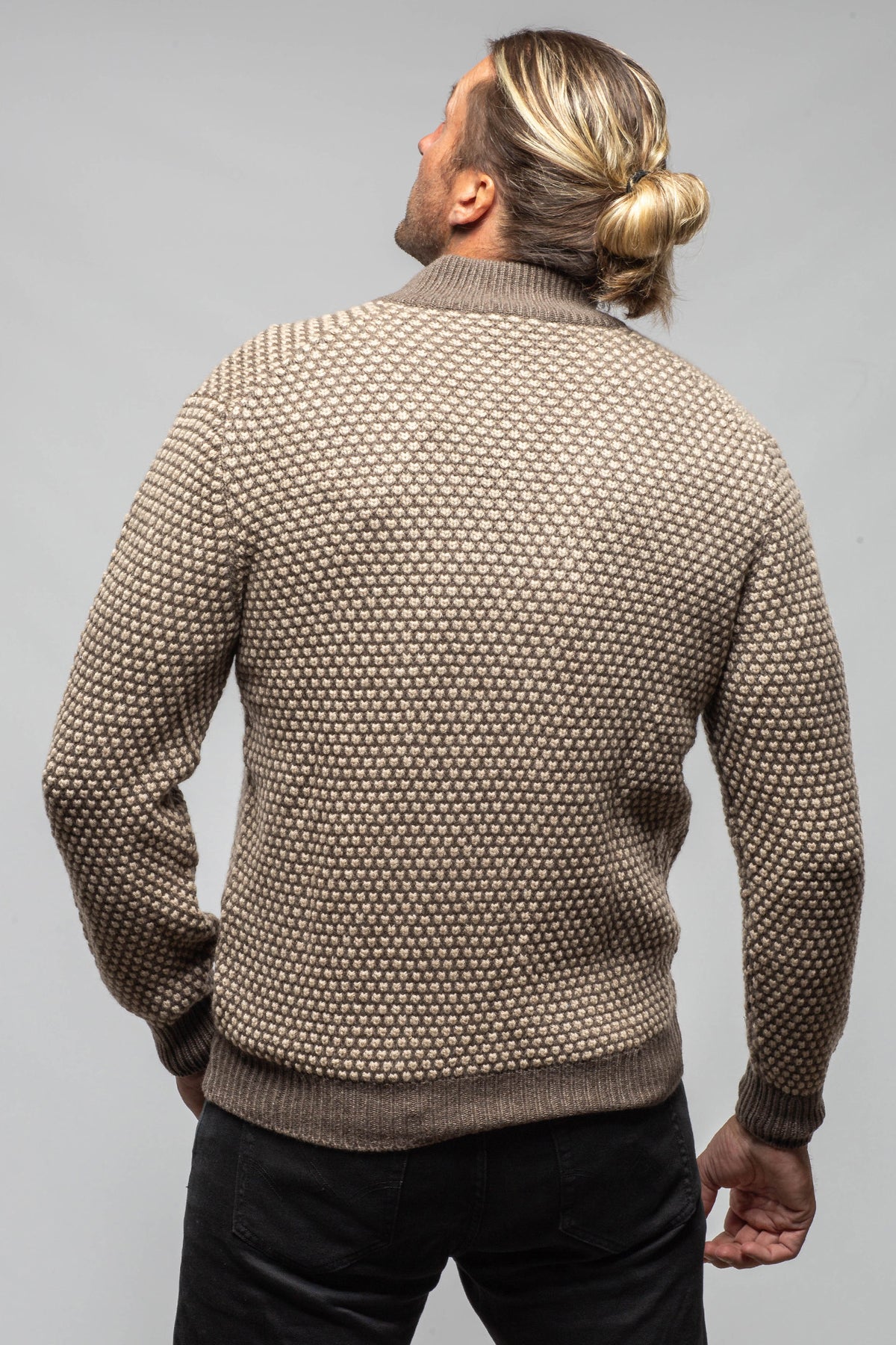Settefili Cashmere Oscar Full Zip Cashmere Sweater In Taupe Mens - Sweaters