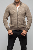 Settefili Cashmere Oscar Full Zip Cashmere Sweater In Taupe Mens - Sweaters