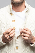 Settefili Cashmere Smythe Cashmere Cardigan In Cream Mens - Sweaters