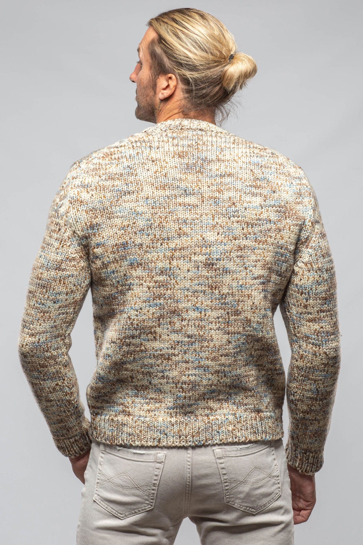 Melange Colorful Wool Crew In Dune - AXEL'S