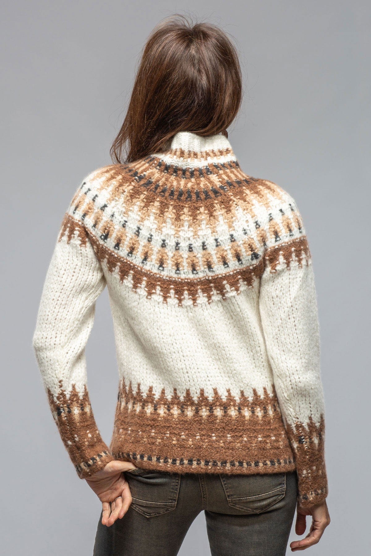 Andean Mock Neck Sweater In Natural - AXEL'S