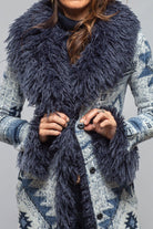 Sonia Villa Beth Woven Duster Mongolian Trim Ladies - Outerwear - Cloth