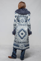 Sonia Villa Beth Woven Duster Mongolian Trim Ladies - Outerwear - Cloth