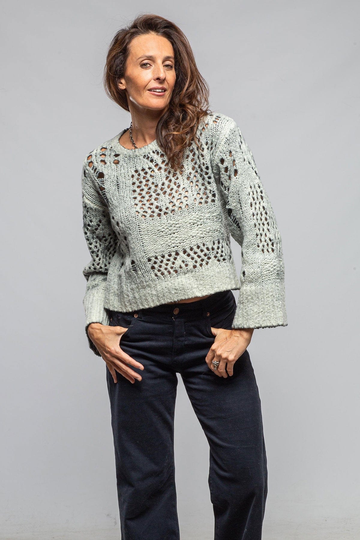 Chia Multi-Weave Sweater In Grey - AXEL'S
