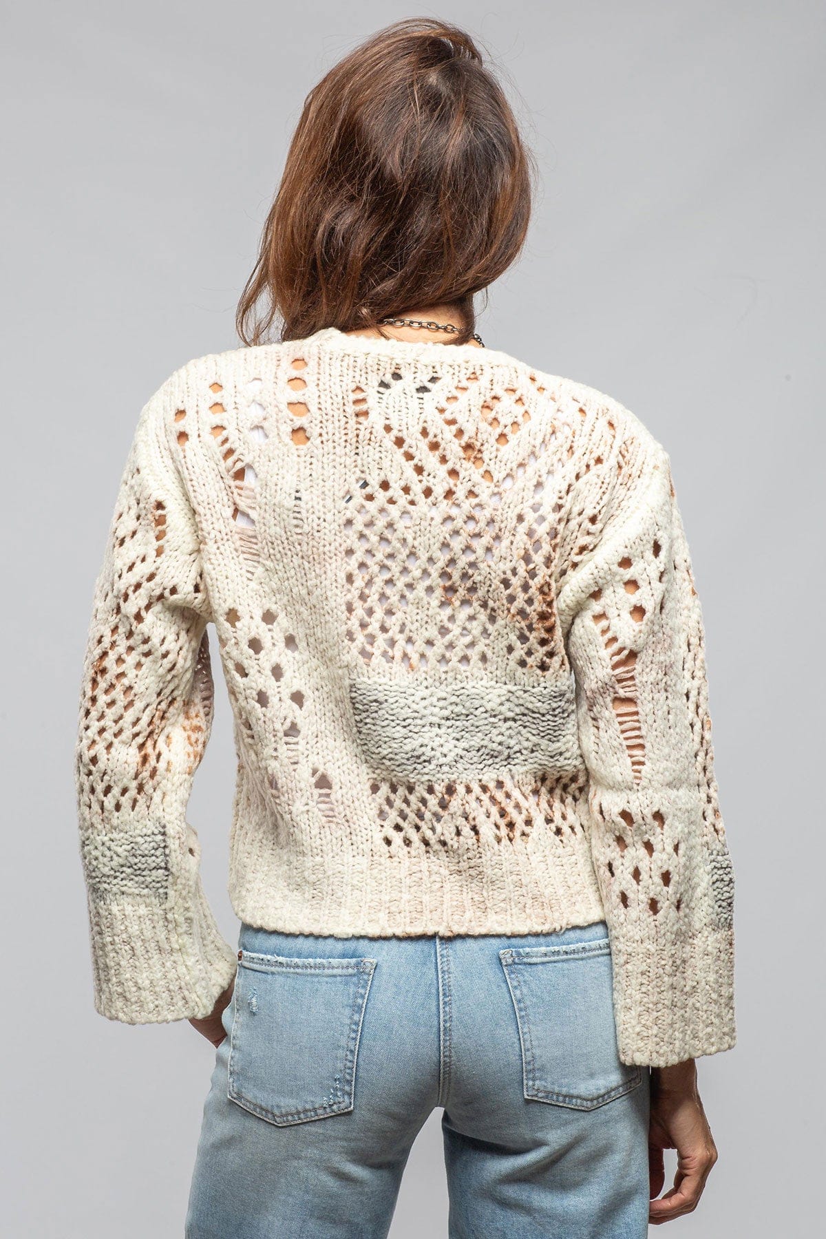 Sonia Villa Chia Multi-Weave Sweater In Natural Ladies - Sweaters