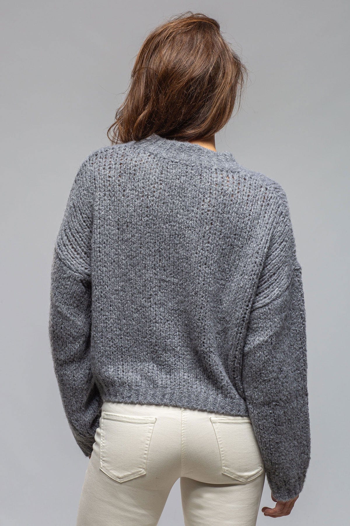 Coquette Cropped Sweater In Grey - AXEL'S