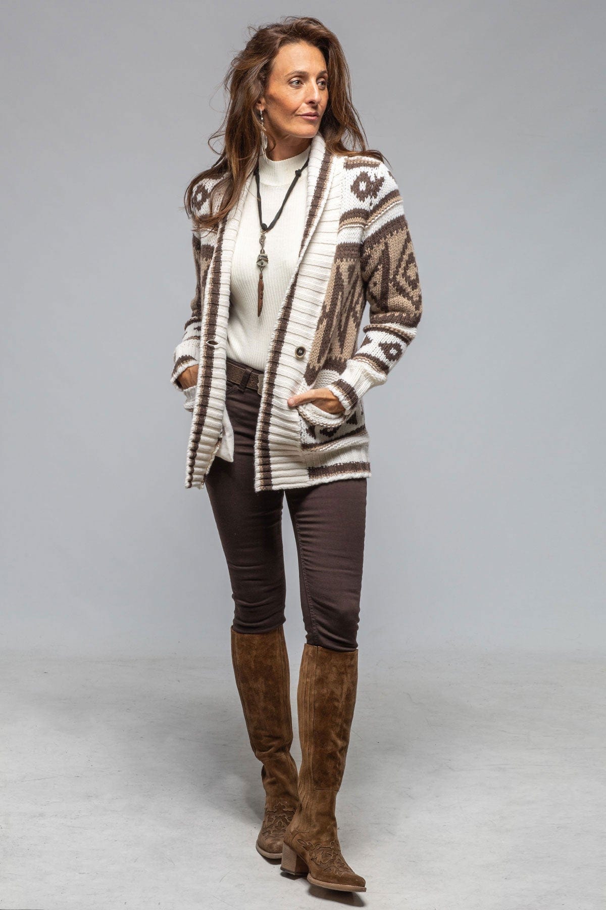 Evelyn Alaskan Knit Sweater In Brown - AXEL'S