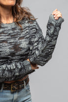 Sonia Villa Inez Multi Weave Cropped Sweater In Charcoal Ladies - Sweaters