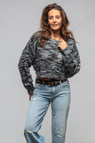 Sonia Villa Inez Multi Weave Cropped Sweater In Charcoal Ladies - Sweaters
