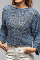 Kate Crochet Knit Sweater In Denim - AXEL'S