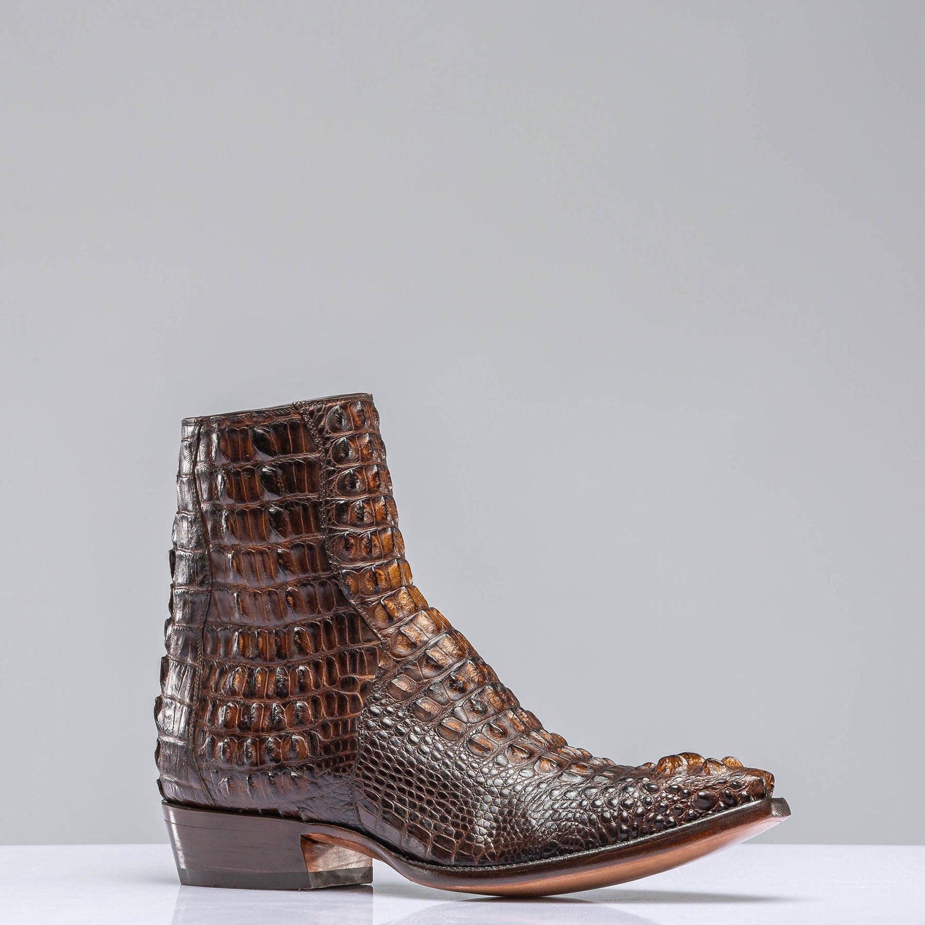 Stallion Boots 3 Piece Hornback Alligator In Antique Congnac