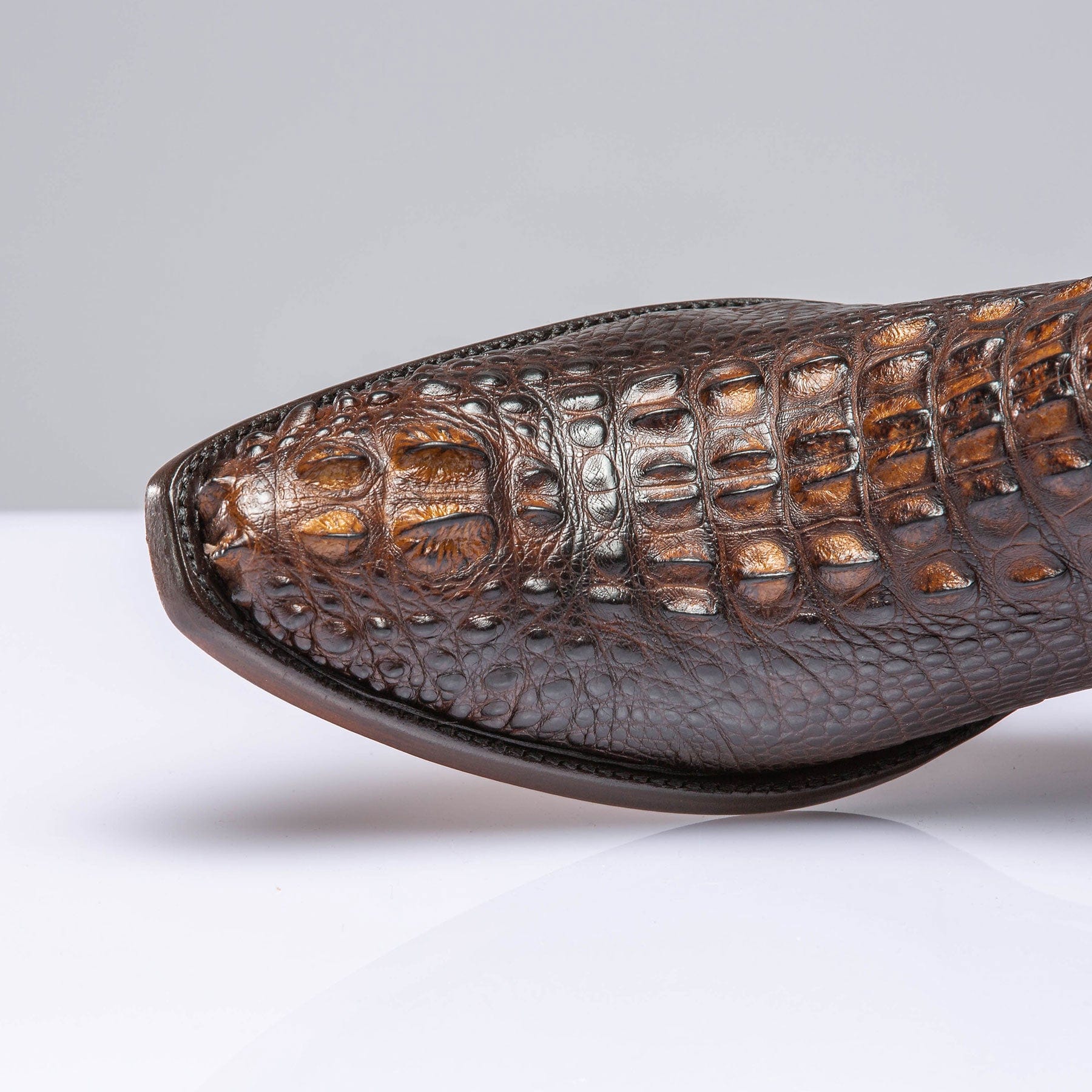 Stallion Boots 3 Piece Hornback Alligator In Antique Congnac