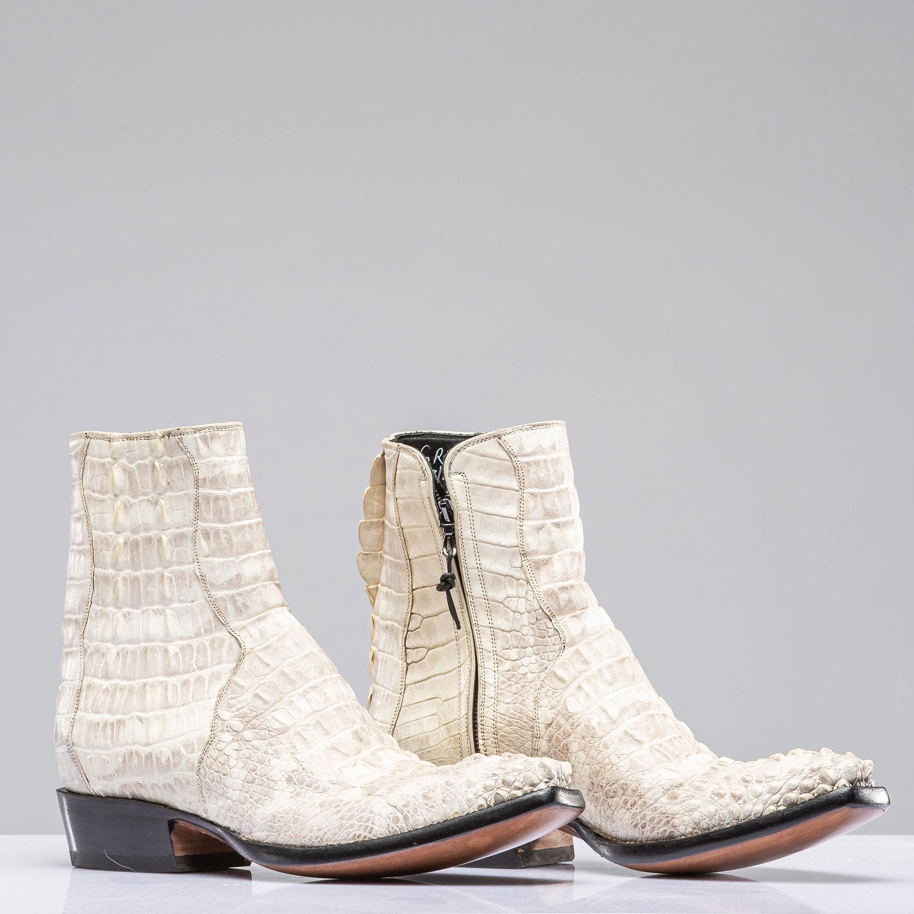Stallion Boots 3 Piece Hornback Alligator In Ghost Mens - Cowboy Boots