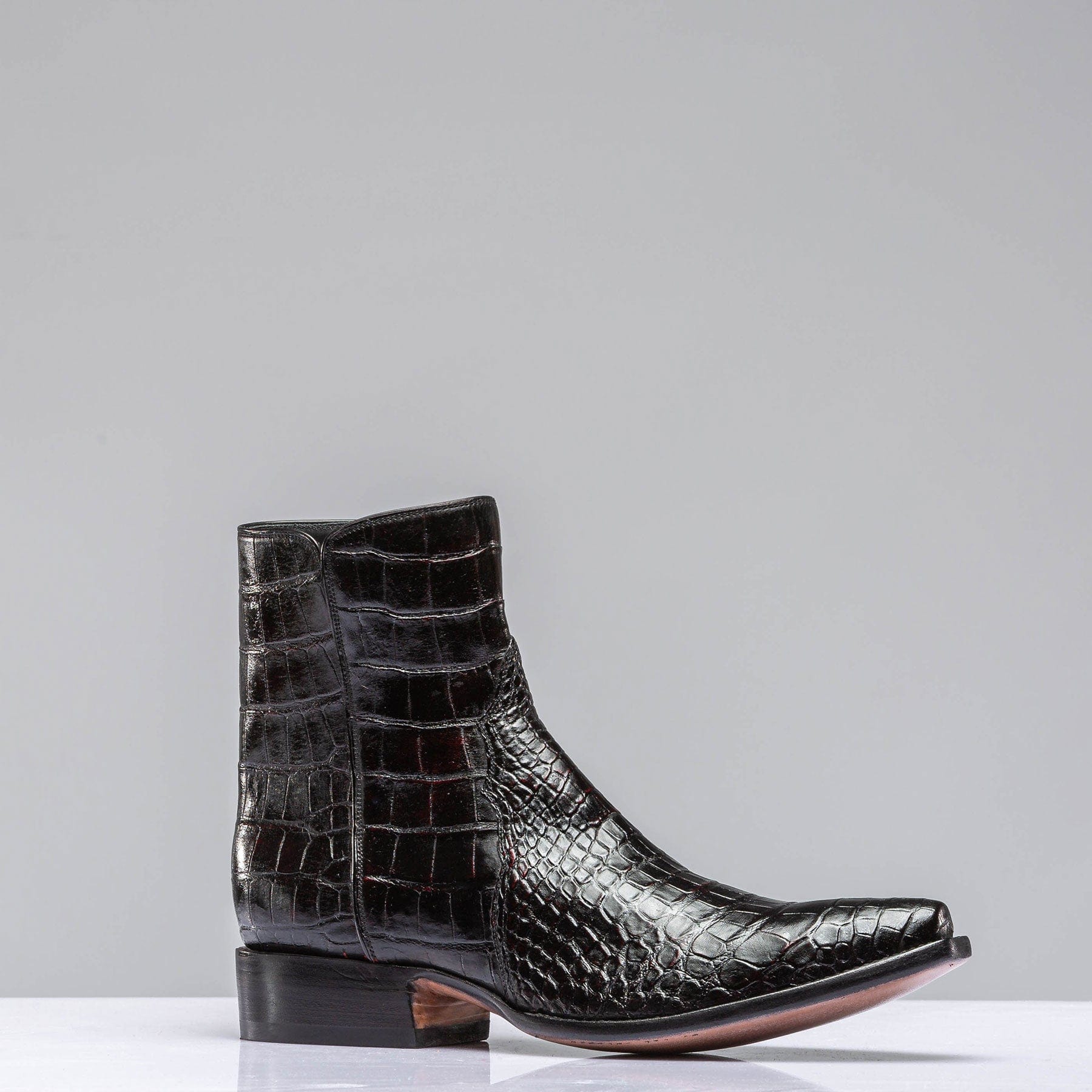 Stallion Boots Black Cherry Alligator Zorro | Axel's of Vail