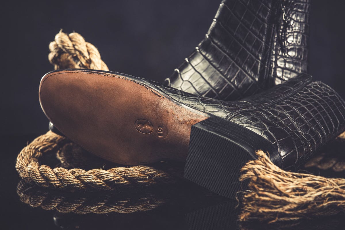 Stallion Boots Black Cherry Alligator Zorro | Axel's of Vail