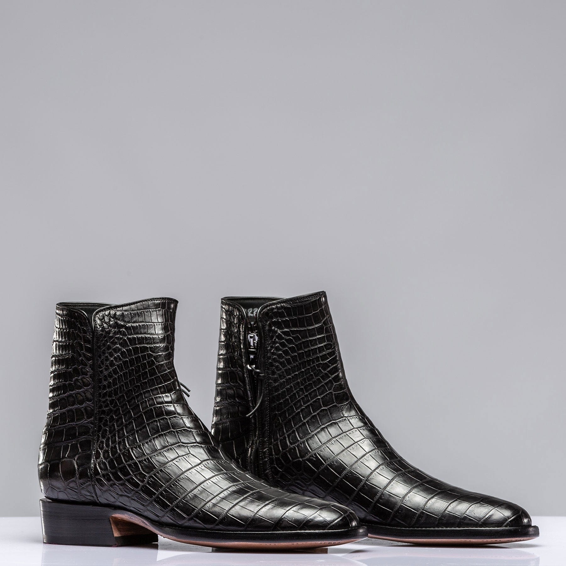 Stallion Black Crocodile Chelsea Boots Black 9.5