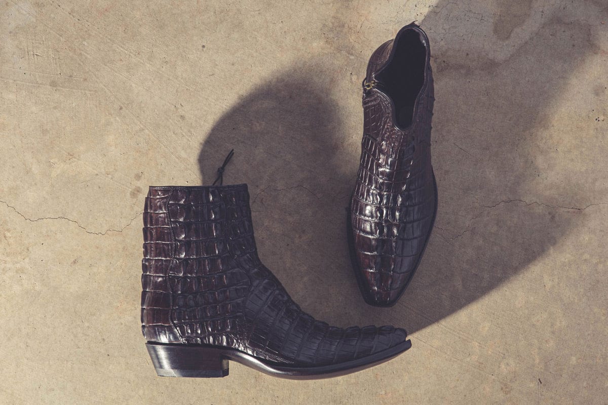 Stallion Boots Chocolate Hornback Alligator Zorros | Axel's of Vail
