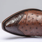 Stallion Boots Chocolate Ostrich Mid Boot with Alligator Ladies - Cowboy Boots