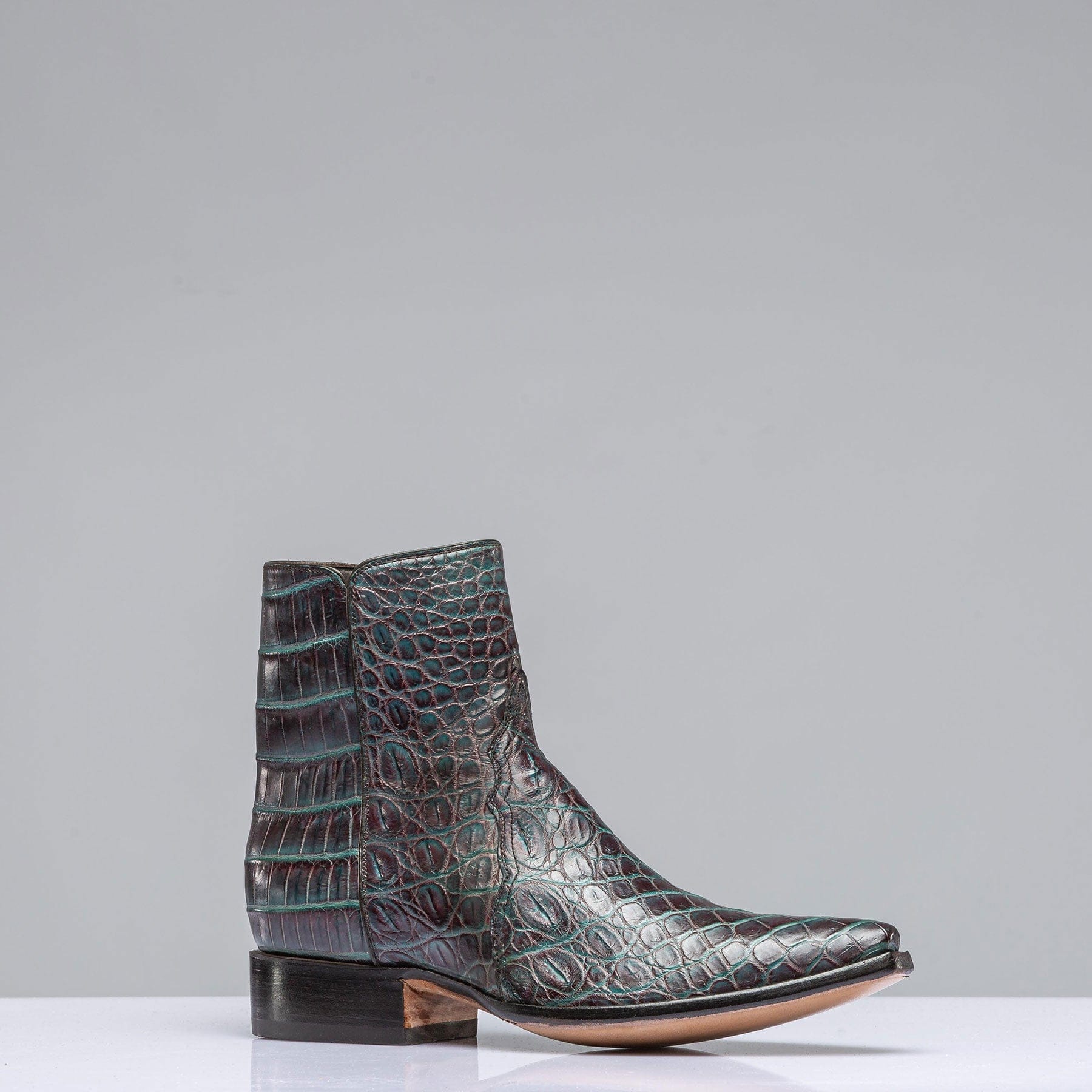 14kgf レオパードクォーツ×ターコイズ Stallion Boots | Gator Zorro Gallegos In Chocolate Brown