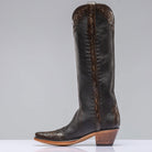 Stallion Boots Gunmetal Tall Boot In Cognac Tooling Ladies - Cowboy Boots