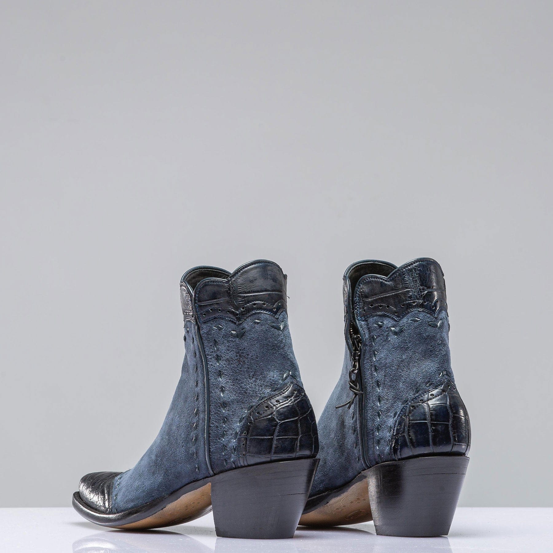 Stallion Boots Jenna Zorro In Navy Break Suede Ladies - Cowboy Boots