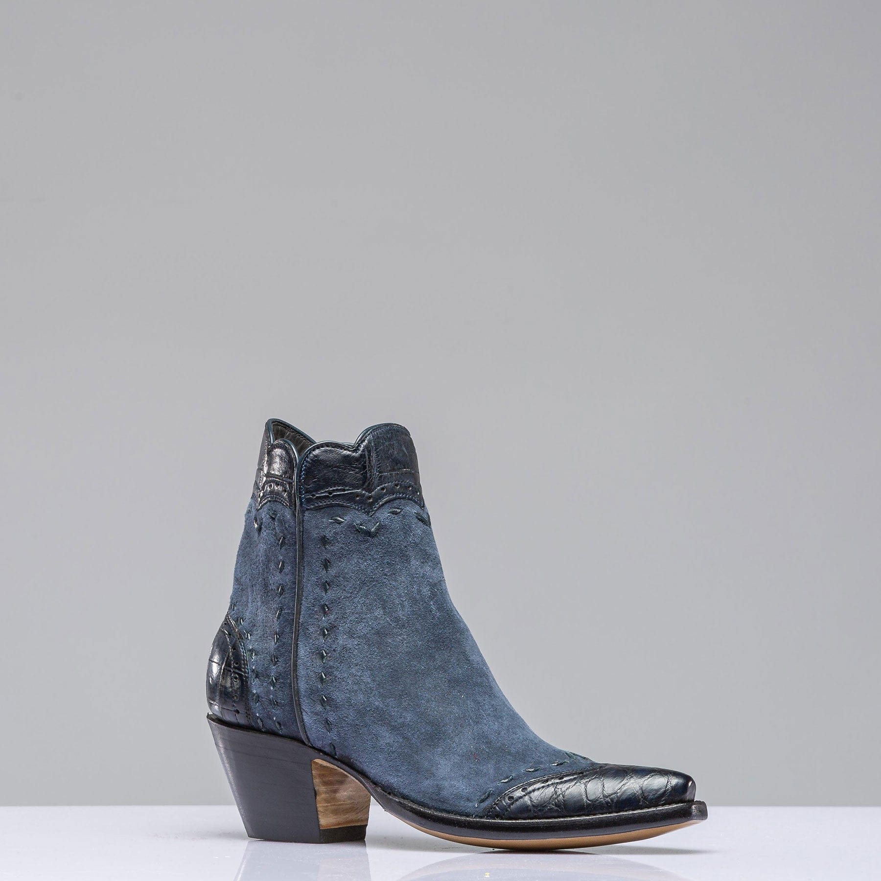 Stallion Boots Jenna Zorro In Navy Break Suede Ladies - Cowboy Boots