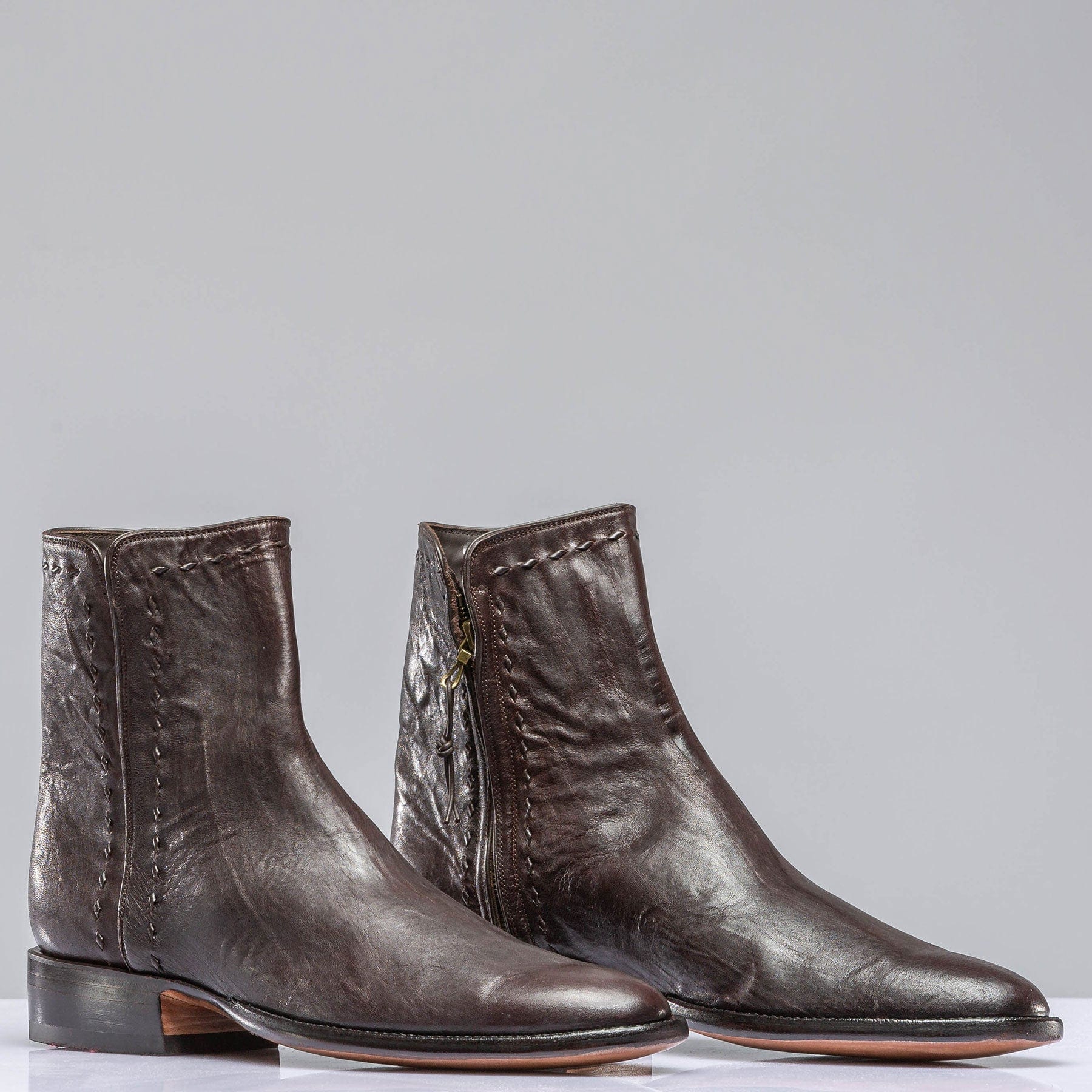Stallion Boots Montana Goat Round Toe Shortie Mens - Cowboy Boots