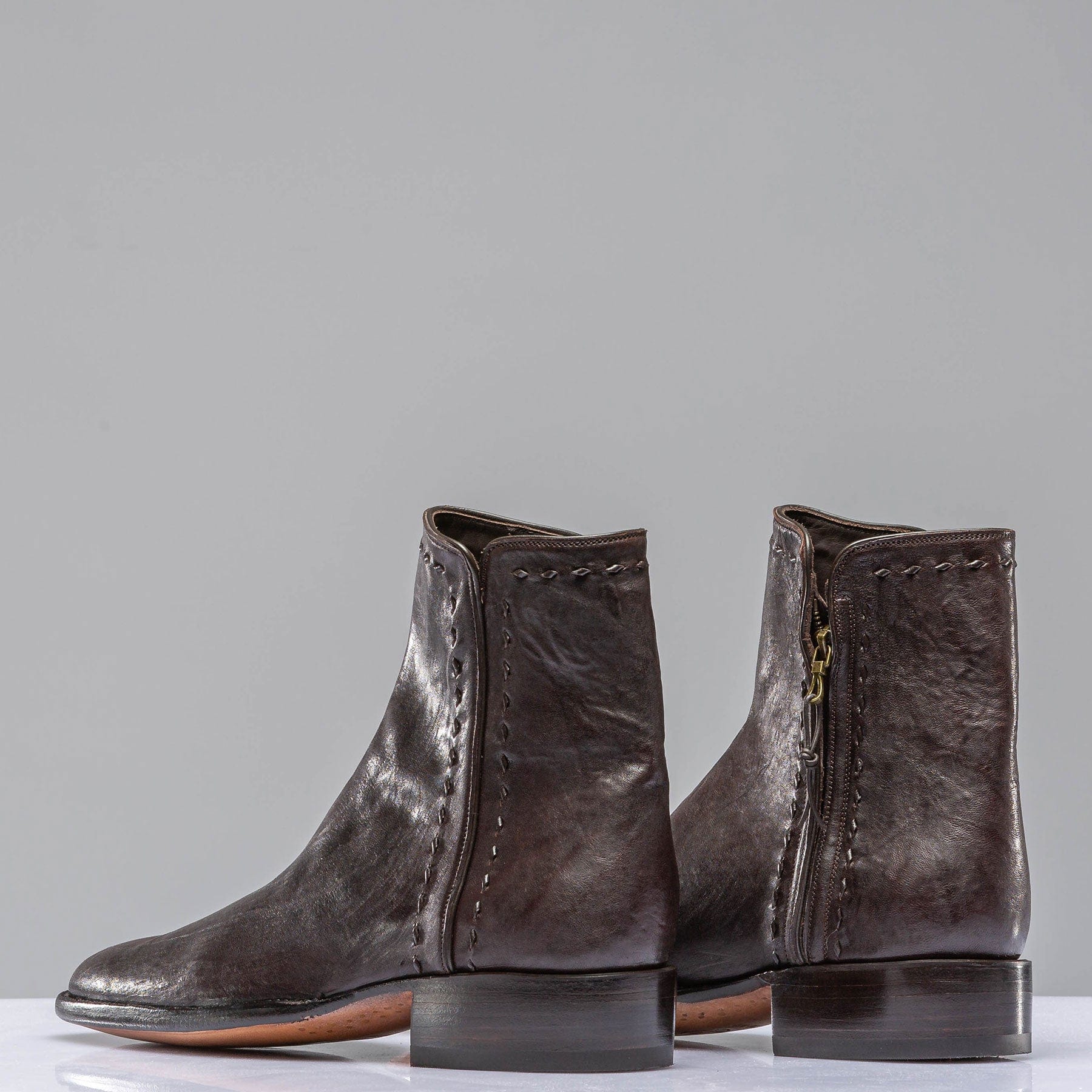 Stallion Boots Montana Goat Round Toe Shortie Mens - Cowboy Boots