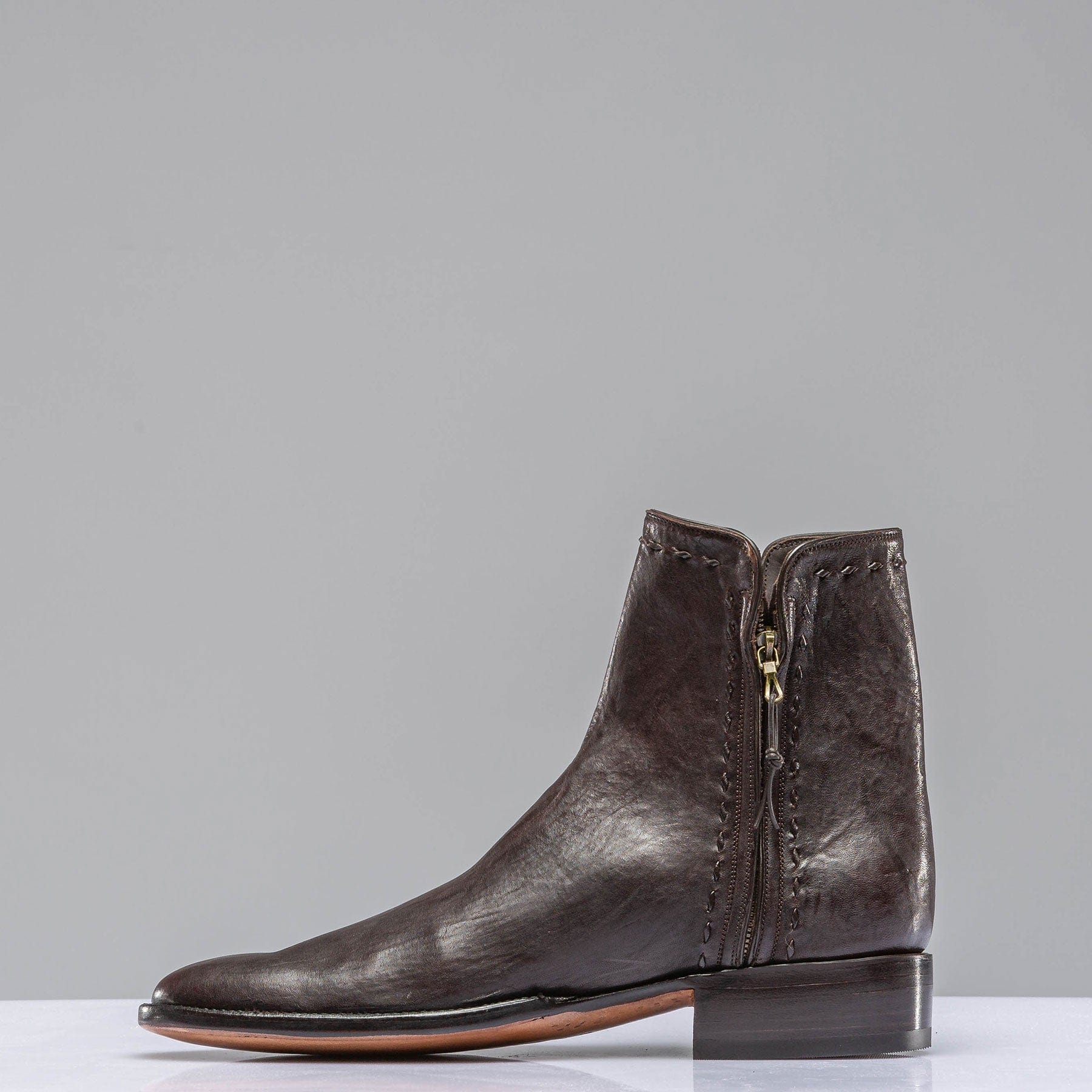Stallion Boots Montana Goat Round Toe Shortie Mens - Cowboy Boots